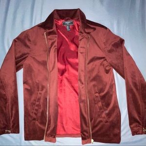Forever 21 Burgundy Velvet Fabric Jacket
